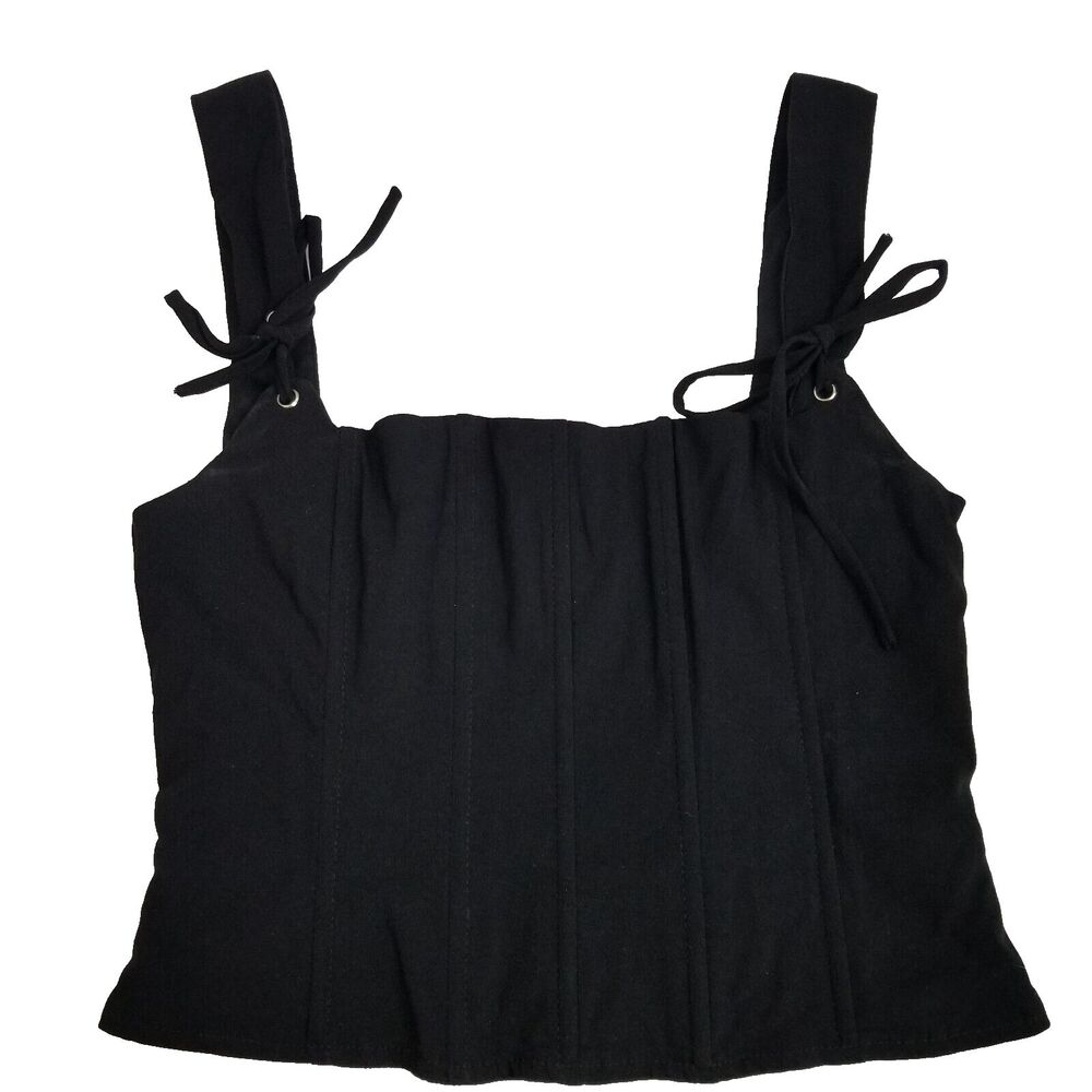Blue Blush Corset Top Women’s Black Cropped Sleeveless Size Small